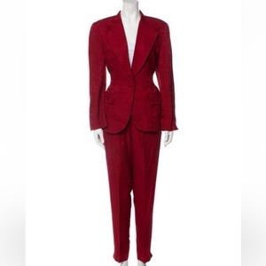 🚫SOLD❌ Christian Dior *Vintage* Pantsuit Set  M Red Burgundy